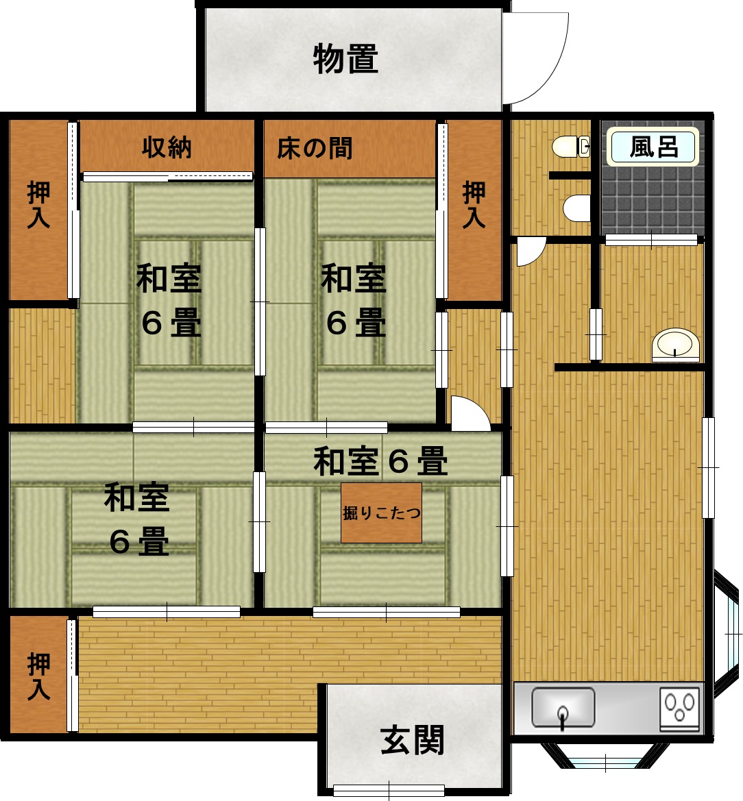 Floor plan for 1980s wood house near the coast in Kunobaru, Tarumizu