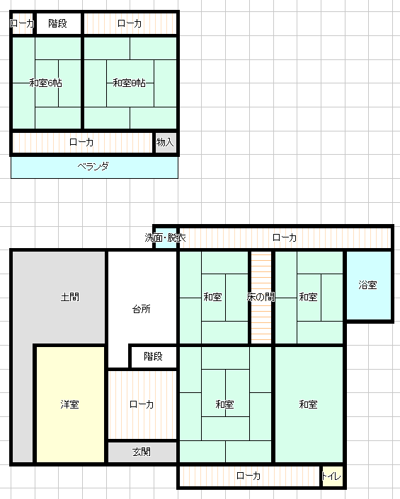 Floor plan for 1960s wood house in Kumamoto