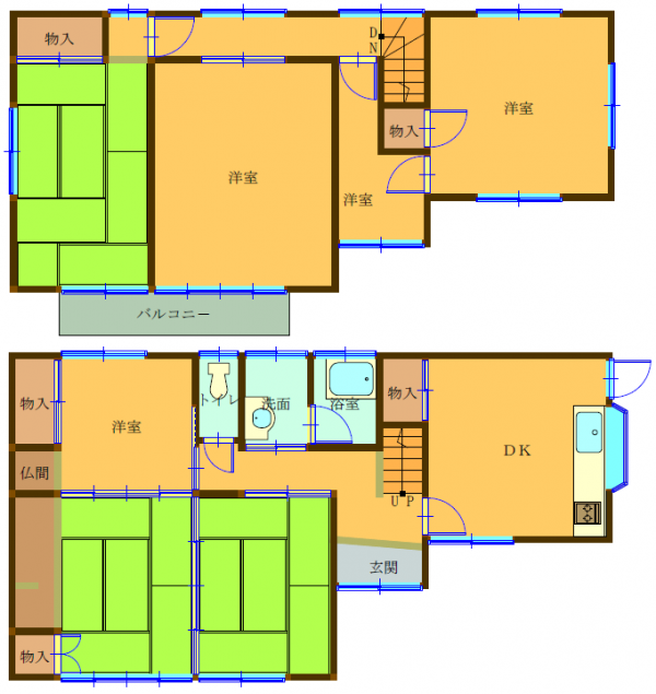 Floor plan for 1980s wood house in Kasaoka