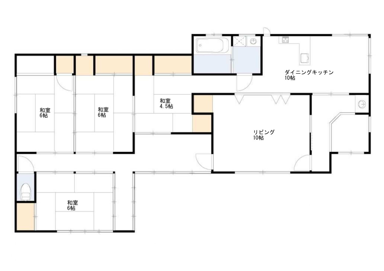 Floor plan for 1950s wood house, 2-min walk to station, Tochigi