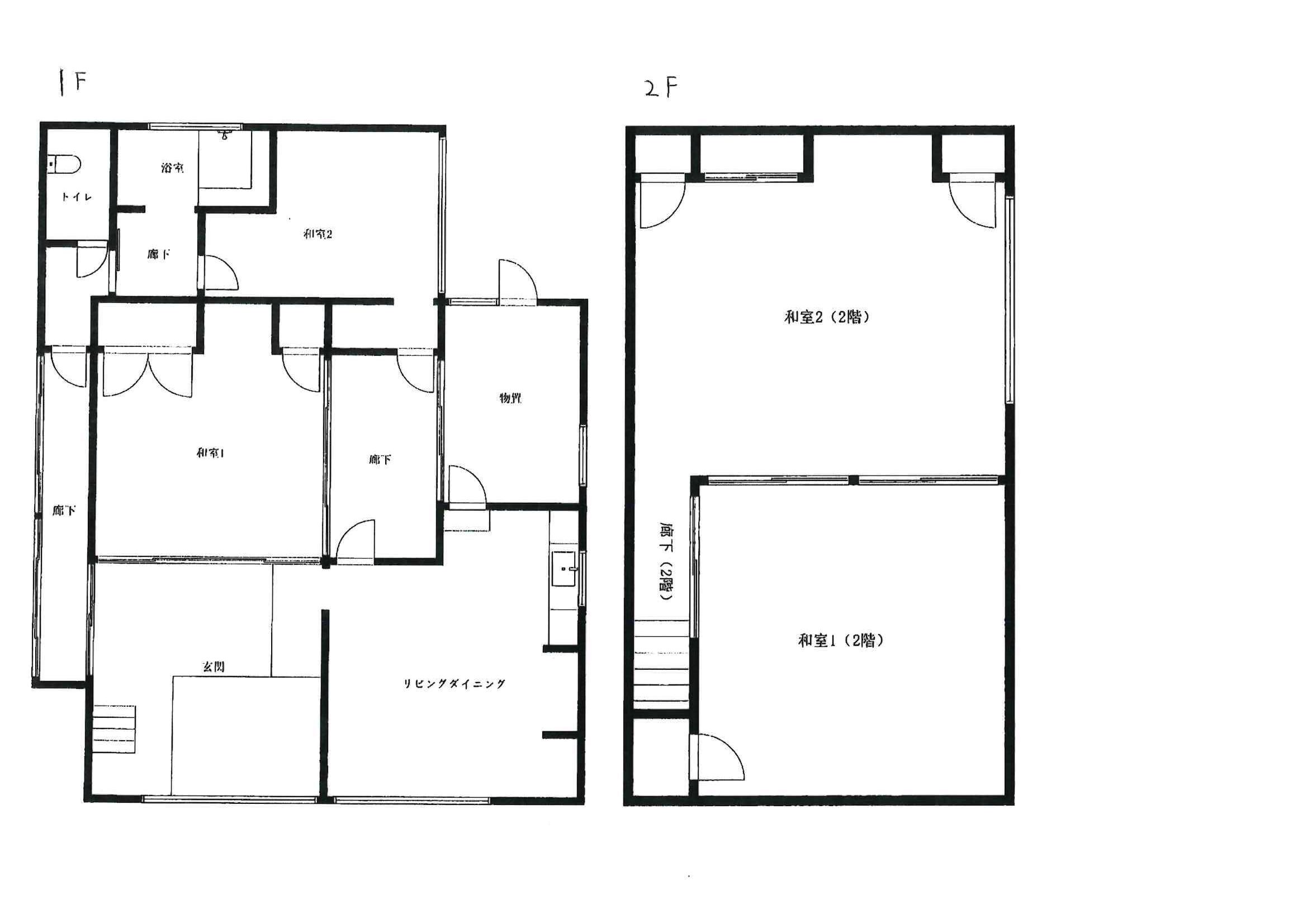 Floor plan for 1940s wood house in Matsusaka Kahada