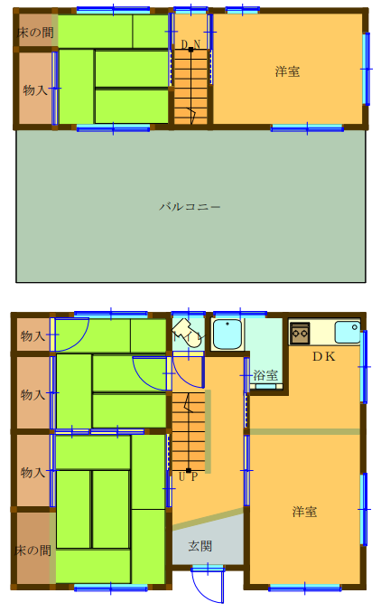 Floor plan for 1970s concrete house in Okayama