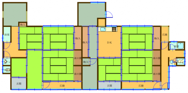 Floor plan for 1920s wood house on a large plot in Okayama