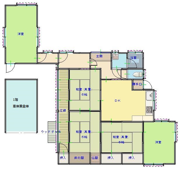 Floor plan for 1970s wood house in Satsumasendai