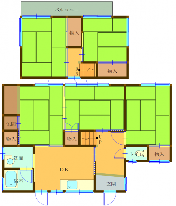 Floor plan for 1970s steel-frame house in Kasaoka