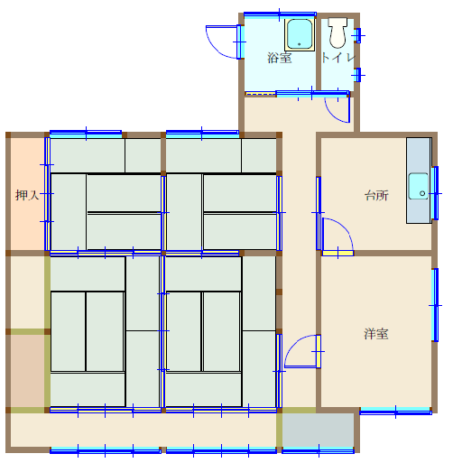 Floor plan for 1970s wood house in Okayama