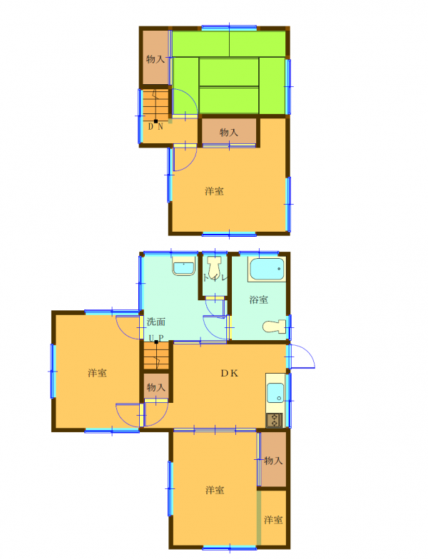 Floor plan for 1970s wood house, 17-min walk to station, Okayama