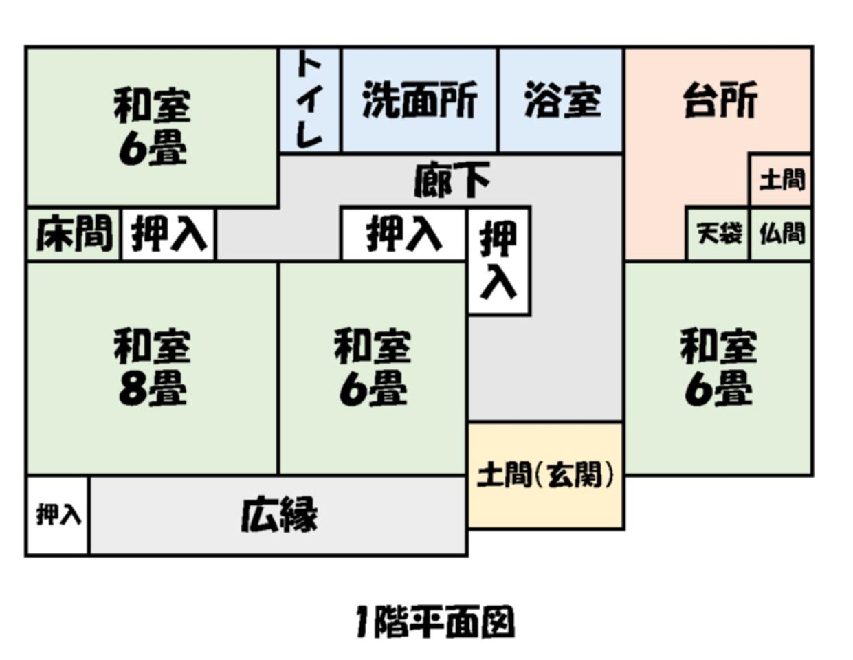 Floor plan for 1990s wood house in Tochigi