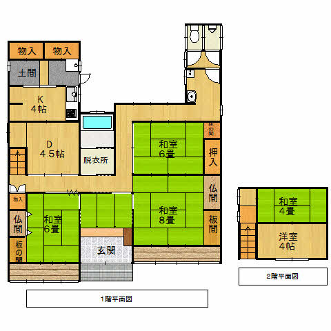 Floor plan for 1930s wood house, 1-min walk to station, Shimane