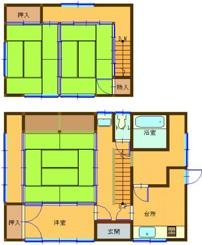Floor plan for 1970s wood house in Okayama