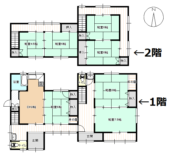 Floor plan for 1970s house in Tottori