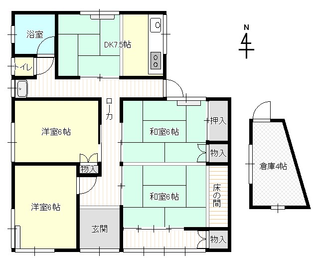 Floor plan for 1970s wood house in Ehime