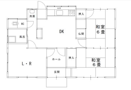 Floor plan for 1960s wood house, 17-min walk to station, Nagasaki