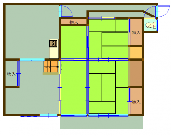 Floor plan for 1940s wood house in Okayama