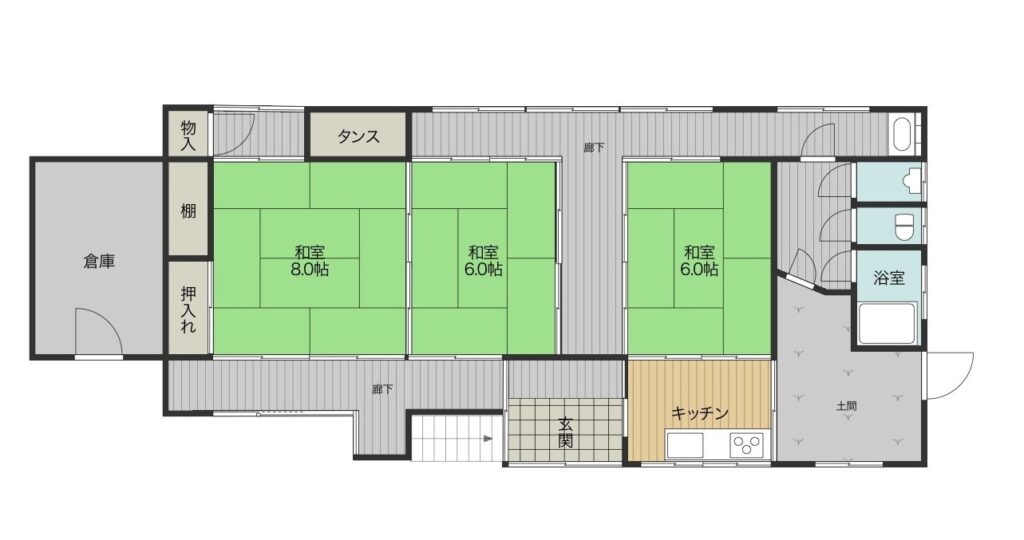 Floor plan for Precious Goemon Bath! Remarkable Old Farmhouse (R5-O-2)