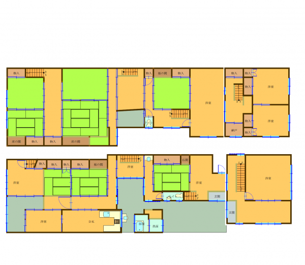 Floor plan for 1920s wood house, 15-min walk to station, Okayama
