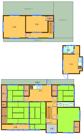 Floor plan for 1970s concrete house in Okayama