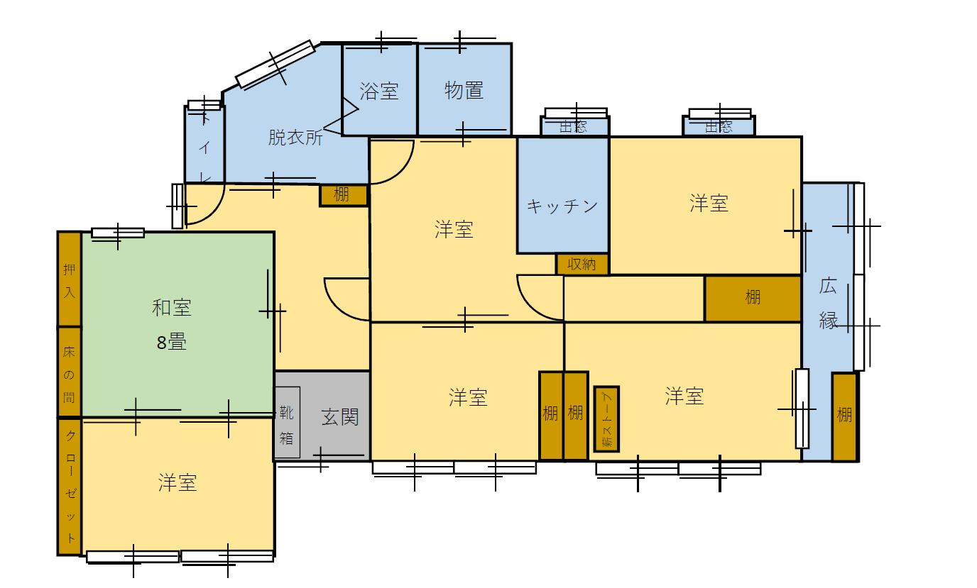 Floor plan for 1970s wood house on a large plot in Nagasaki
