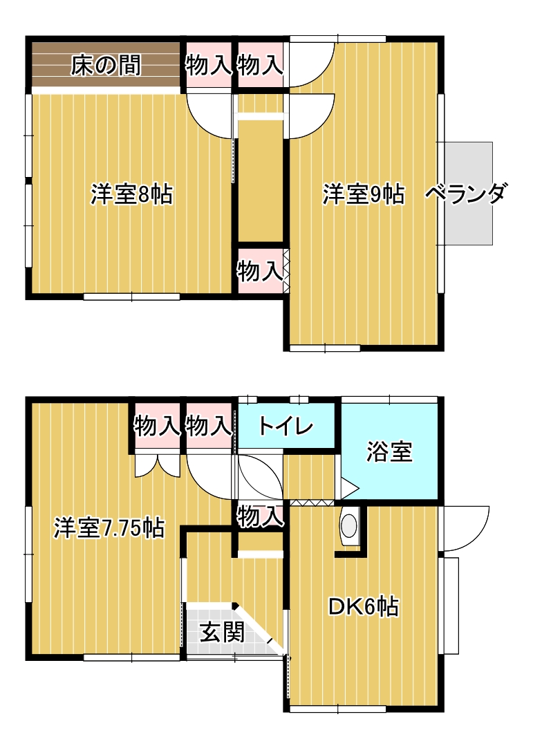 Floor plan for 1960s wood house in Ehime