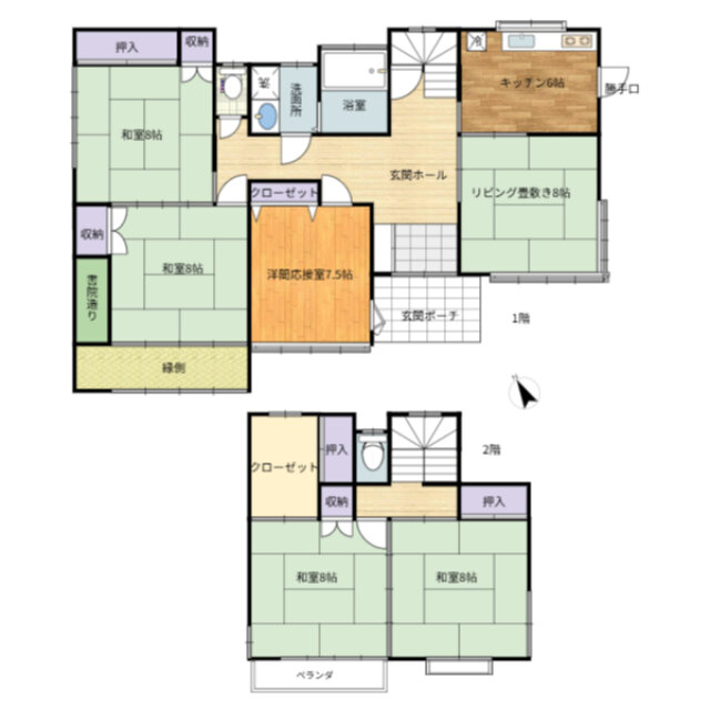 Floor plan for Used House, Fukushima City Matsukawa-machi, Tenno-hara 3-175
