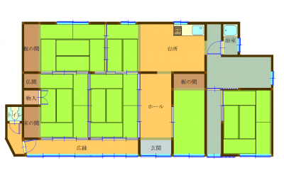 Floor plan for 1920s wood house in Kasaoka