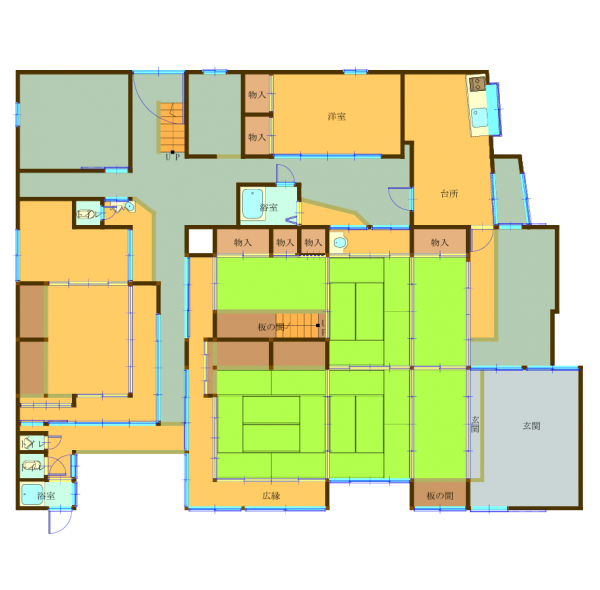 Floor plan for 1860s wood house on a large plot in Okayama