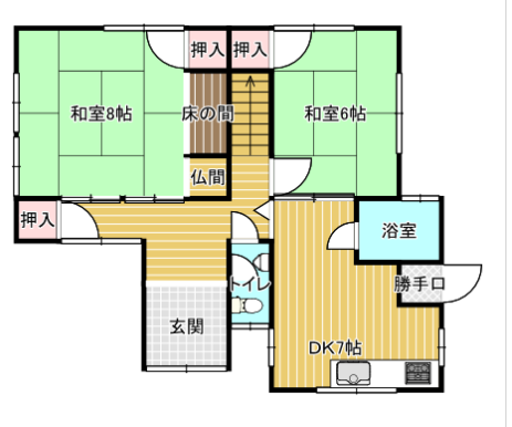 Floor plan for A-116 Compact property conveniently located near the station and supermarket ♪