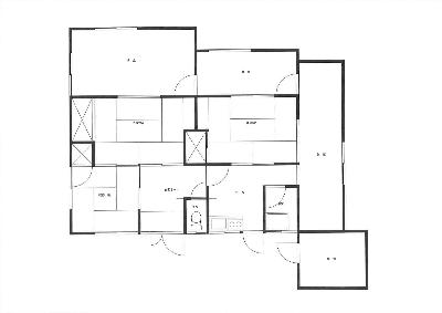 Floor plan for 1970s wood house in Hyogo