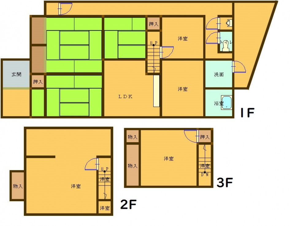 Floor plan for 1980s wood house on a large plot in Oita