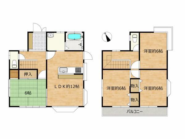 Floor plan for 1990s wood house in Kagawa