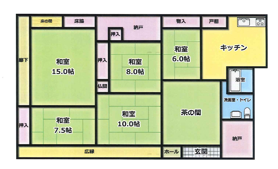 Floor plan for Fulfill your ideal lifestyle in a traditional house from the Meiji era