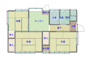 Floor plan for 1970s wood house, 18-min walk to station, Tochigi