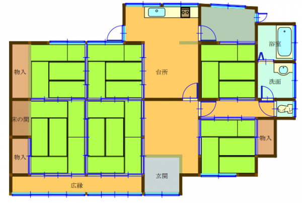 Floor plan for 1910s wood house in Okayama
