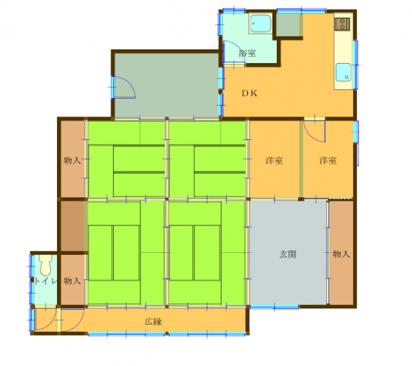 Floor plan for 1930s wood house in Kasaoka