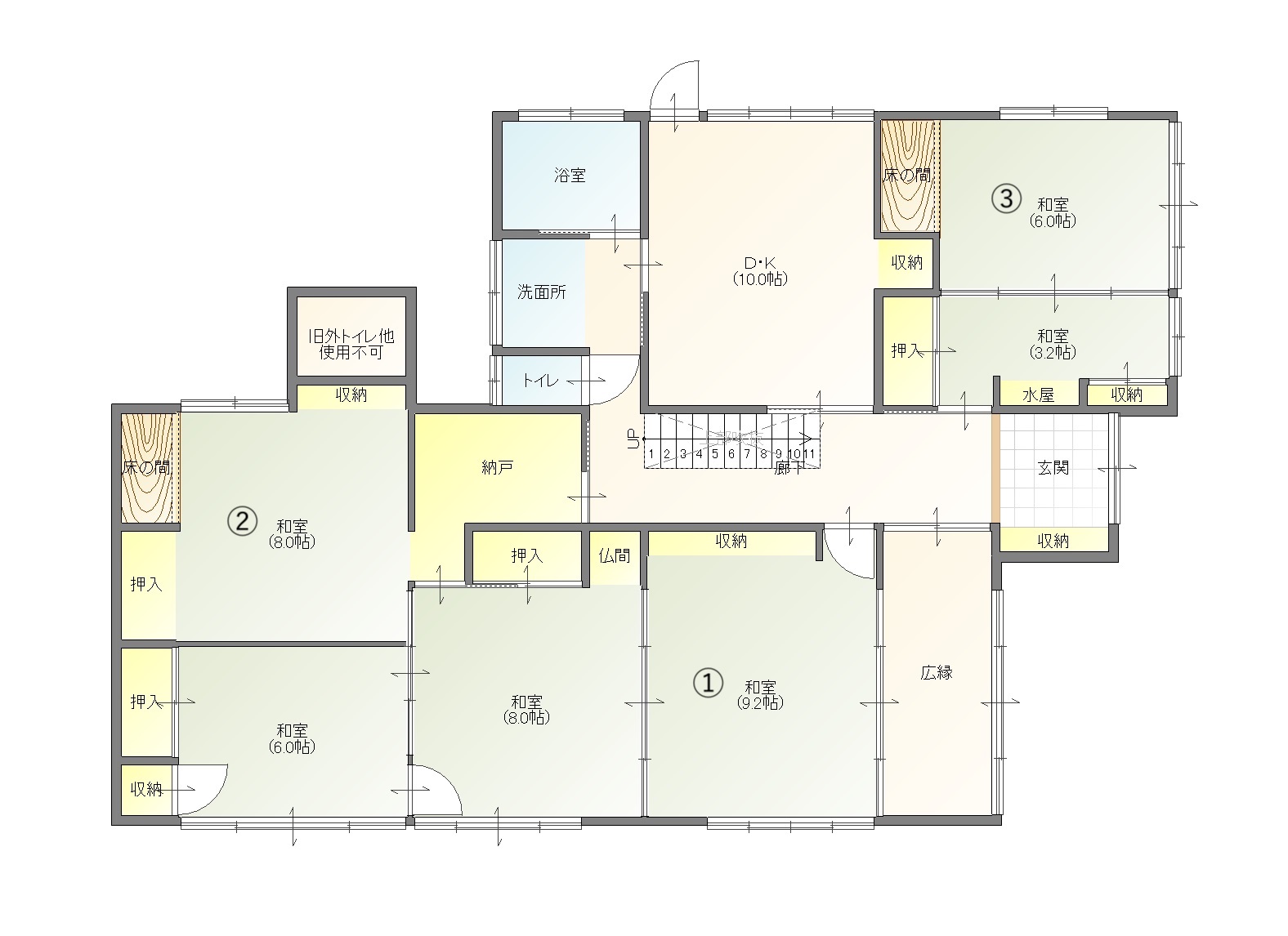 Floor plan for 1940s wood house in Iwate