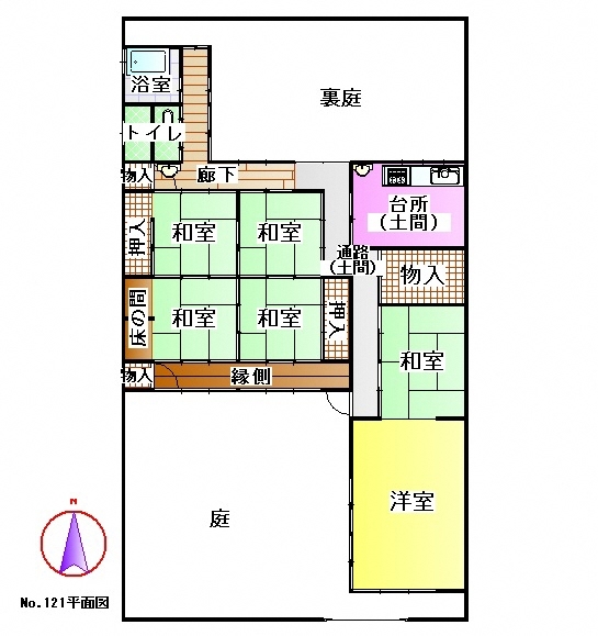 Floor plan for One-story house with character in Akano, Aki City