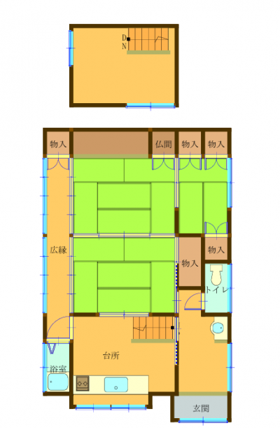 Floor plan for 1980s wood house in Okayama