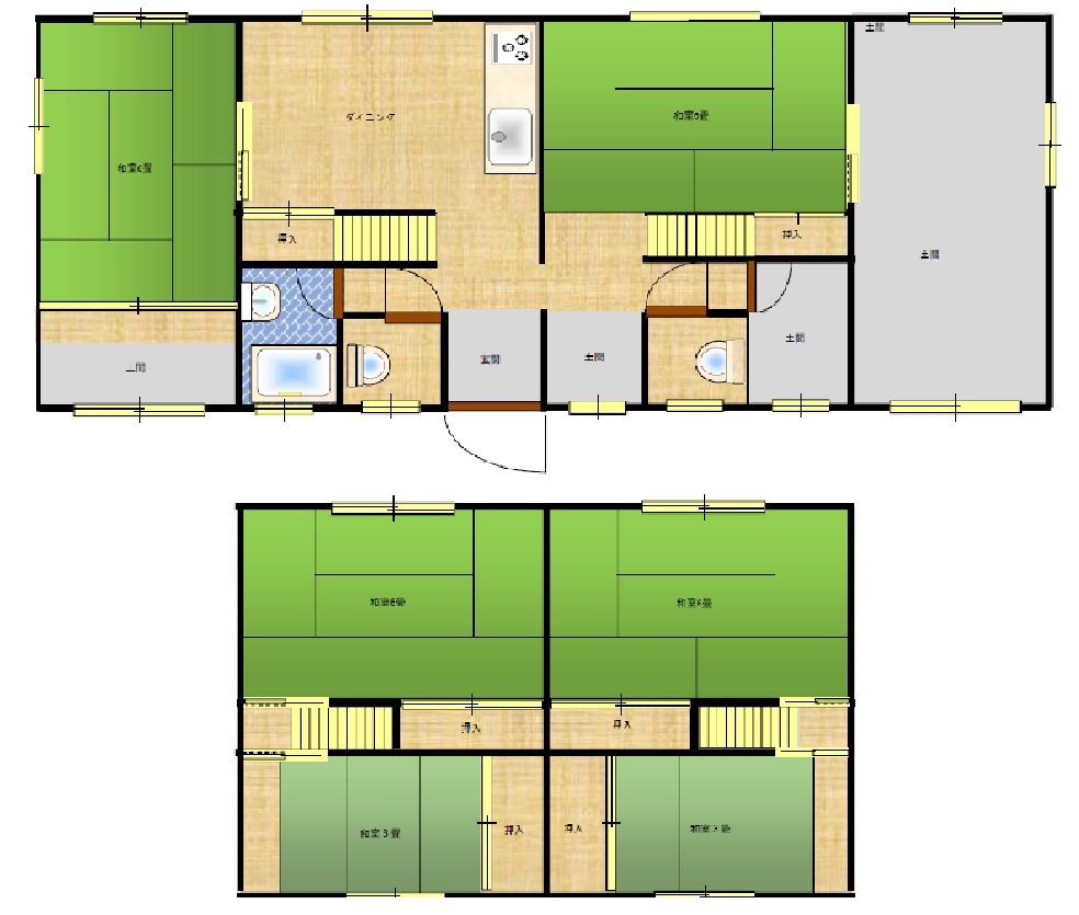 Floor plan for 1970s concrete house in Shimane