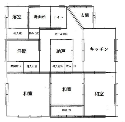 Floor plan for House No. 107 (Kamihō District)