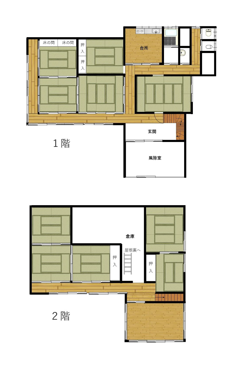 Floor plan for 1960s wood house on a large plot in Yamagata