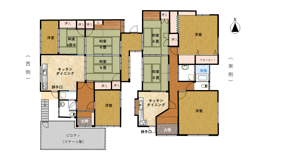 Floor plan for 1980s wood house in Kumamoto