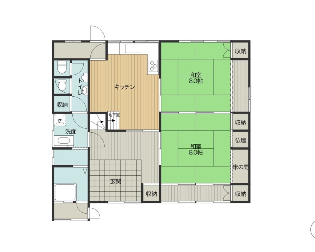 Floor plan for Former Minshuku in Shibayama Area Popular with Fishing Enthusiasts (R6-K-10)