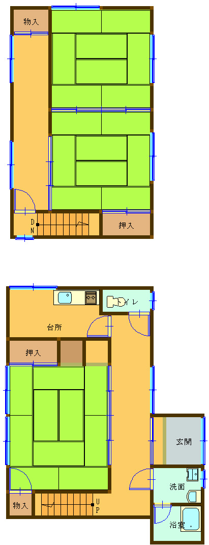 Floor plan for 1940s wood house in Okayama