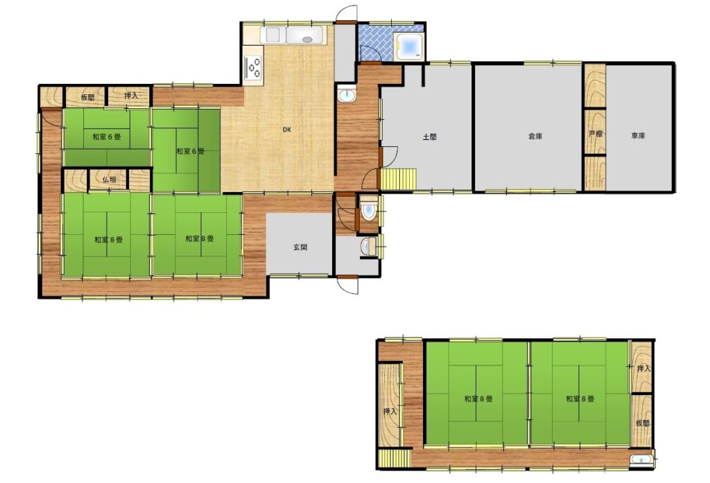 Floor plan for 1920s wood house in Shimane