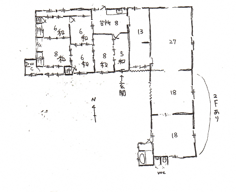 Floor plan for Wood house on a large plot in Kagawa