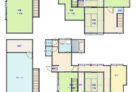 Floor plan for 1980s wood house in Kurotaki