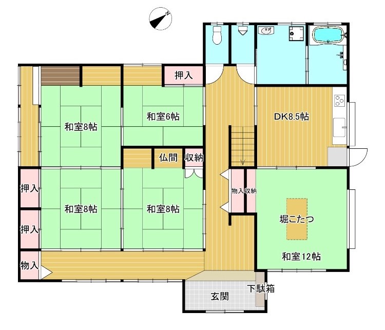 Floor plan for 2000s wood house on a large plot in Iwate