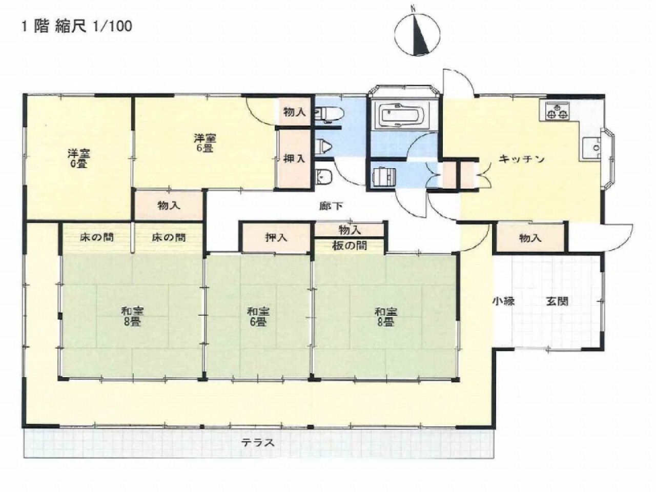 Floor plan for 1980s wood house on a large plot in Tochigi