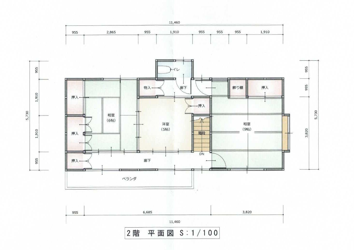 Floor plan for 1970s wood house in Okayama
