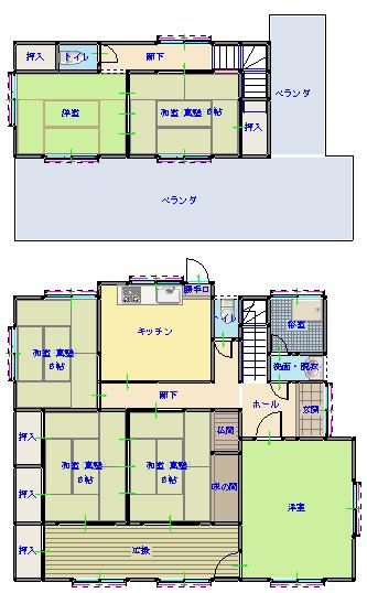 Floor plan for 1970s concrete house, 20-min walk to station, Satsumasendai